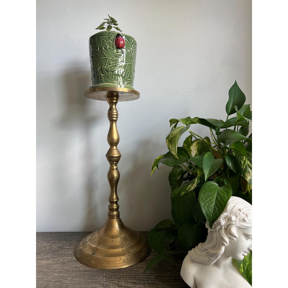 Tall Vintage Brass Planter/Candle Stand